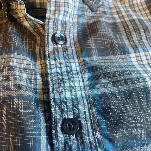 The North Face Mens Blue, Gray, Black Plaid Button Down Shirt Size M Lightweight - Picture 7 of 10